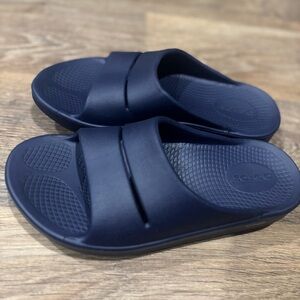 OOFOS OOahh Recovery Slide Sandals Navy Unisex M4 W6 EU 37 Comfort
